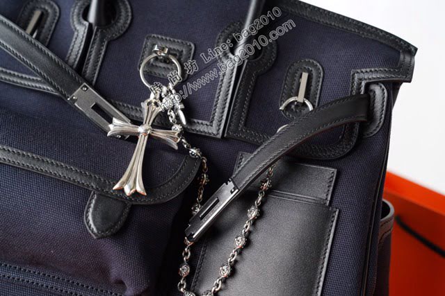 Hermes包包 愛馬仕新款Birkin包 帆布拼接滑皮Swift Cargo布包 男女同款通用  am2107